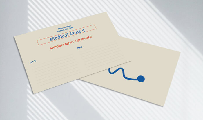 printed medical business card