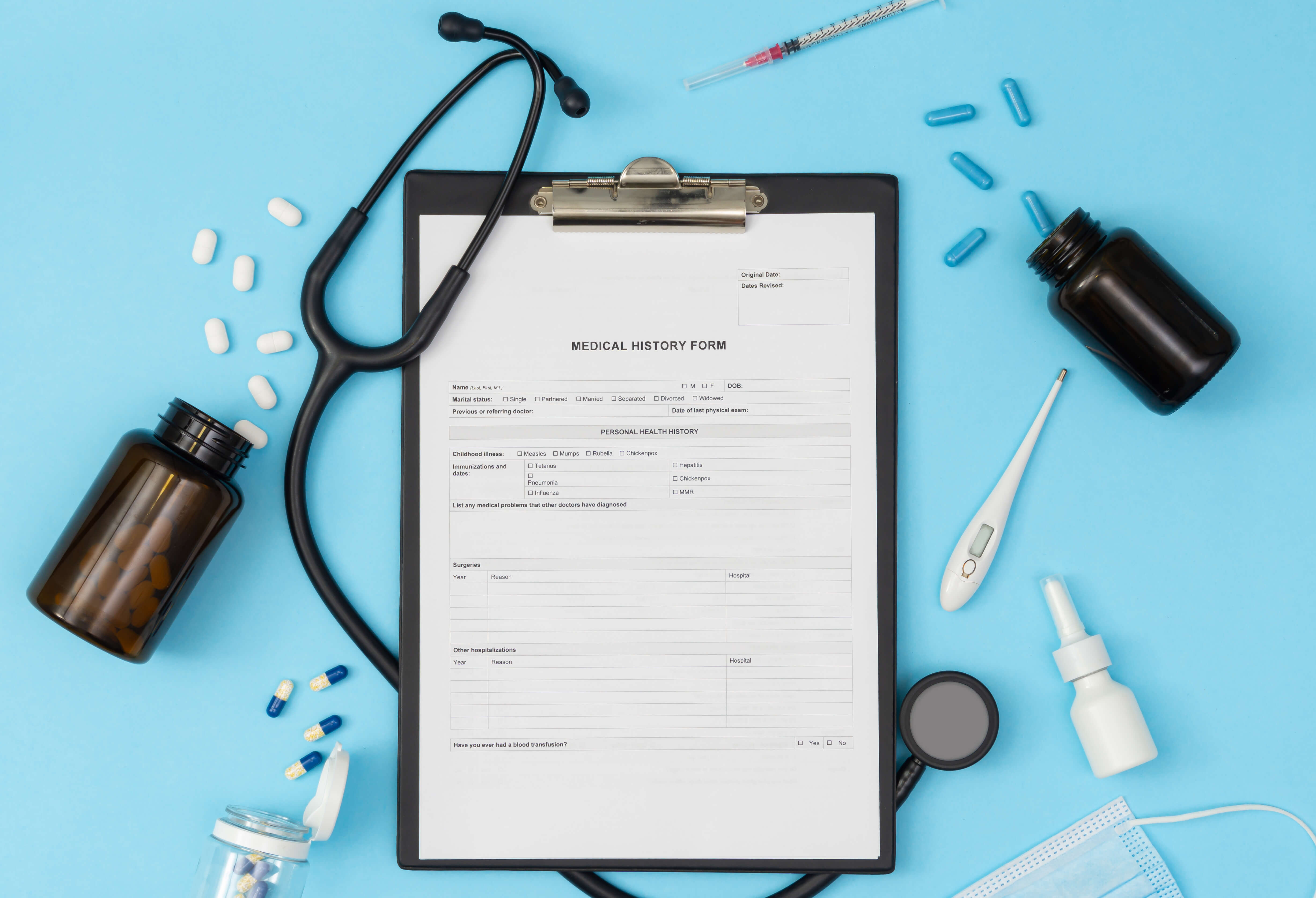 personalized medical history form